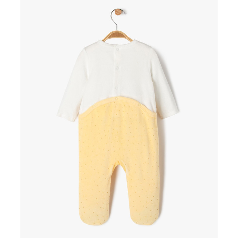 Pyjama en velours avec motif renard bébé fille