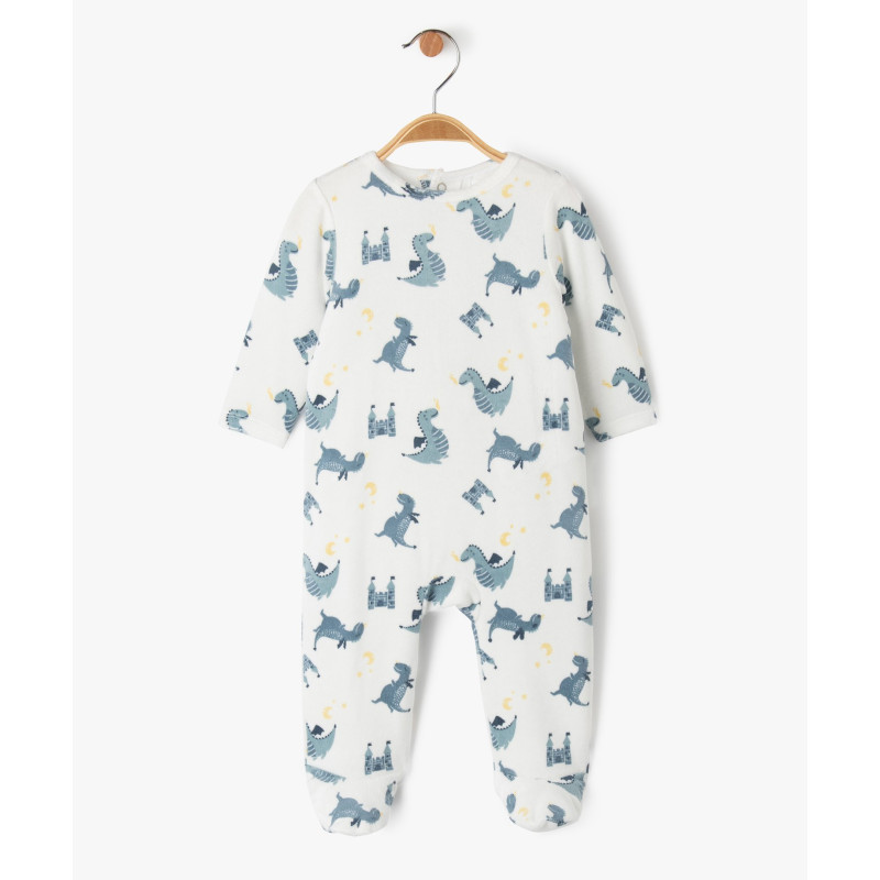 Pyjama en velours à motifs dragons bébé garçon