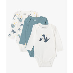 Body Ã  manches longues Ã  motifs dinosaures bÃ©bÃ© garÃ§on (lot de 3)