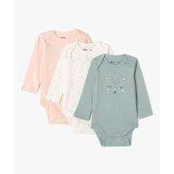 Body Ã  manches longues avec motifs pailletÃ©s bÃ©bÃ© fille (lot de 3)