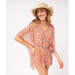 Robe de plage en voile Ã  motifs femme