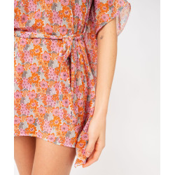 Robe de plage en voile à motifs femme