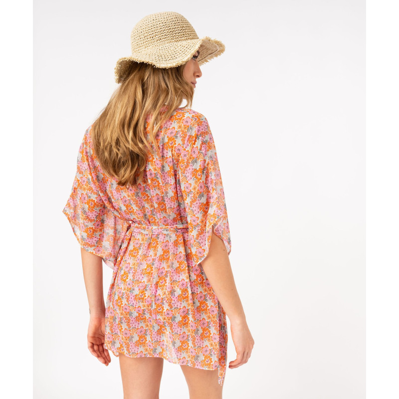 Robe de plage en voile à motifs femme