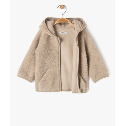 Sweat zippé à capuche en maille sherpa bébé garçon