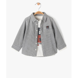 Ensemble 2 piÃ¨ces chemise et tee-shirt bÃ©bÃ© garÃ§on - LuluCastagnette