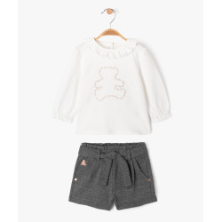 Ensemble 2 piÃ¨ces bÃ©bÃ© fille T-shirt et short - LuluCastagnette