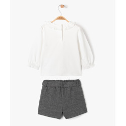 Ensemble 2 pièces bébé fille T-shirt et short - LuluCastagnette