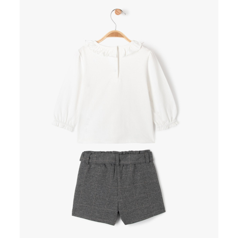 Ensemble 2 pièces bébé fille T-shirt et short - LuluCastagnette