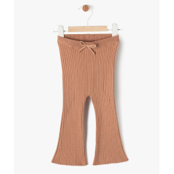 Pantalon en maille cÃ´telÃ©e coupe flare bÃ©bÃ© fille