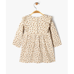 Robe manches longues en maille stretch imprimé bébé fille