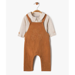 Ensemble 2 piÃ¨ces salopette et body bÃ©bÃ© garÃ§on - LuluCastagnette