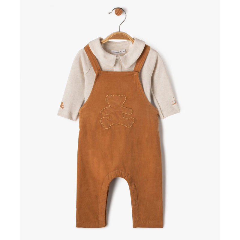 Ensemble 2 pièces salopette et body bébé garçon - LuluCastagnette