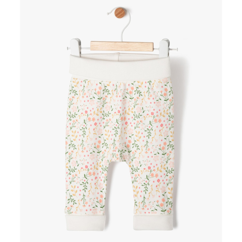 Pantalon évolutif en maille fleurie bébé