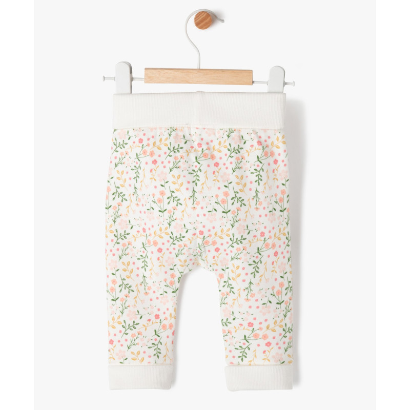 Pantalon évolutif en maille fleurie bébé