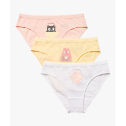 Culottes en coton stretch à motifs animaux fille (lot de 3)