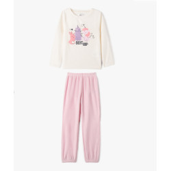 Pyjama en velours motifs animaux fille