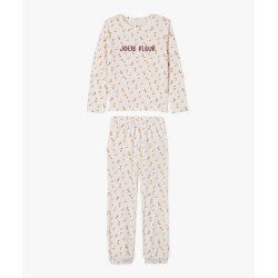 Pyjama en velours Ã  motifs fleuris fille