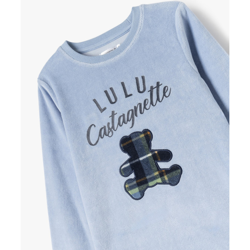 Pyjama en velours avec motif ourson garçon - LuluCastagnette