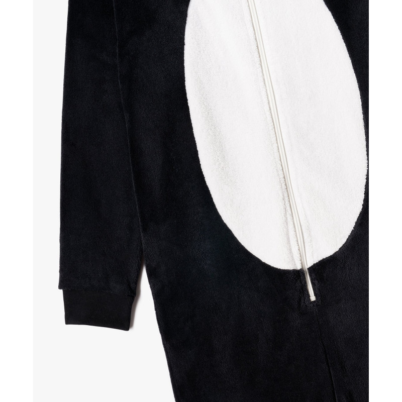 Combinaison pyjama en maille peluche motif pingouin fille Combinaison pyjama en maille peluche motif pingouin fille