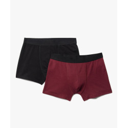 Boxer uni en coton extensible homme (lot de 2)