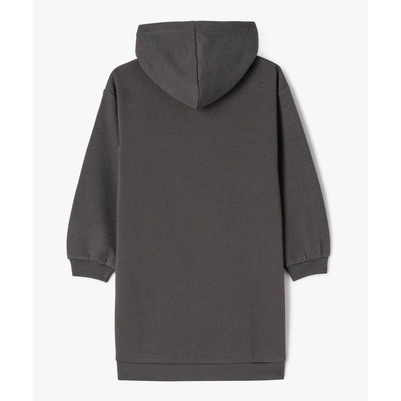 Robe sweat à capuche avec motif XXL fille