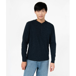 Tee-shirt Ã  manches longues avec col tunisien homme