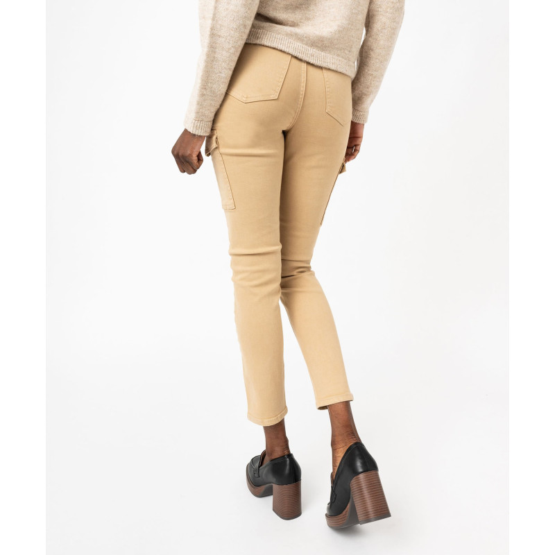 Pantalon cargo coupe slim femme