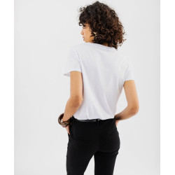 Tee-shirt de Noël manches courtes imprimé doré femme