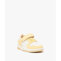 Baskets fille bicolores à scratch et lacets style rétro Baskets fille bicolores à scratch et lacets style rétro