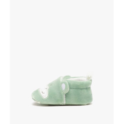 Chaussons de naissance bébé garçon hippopotame en velours