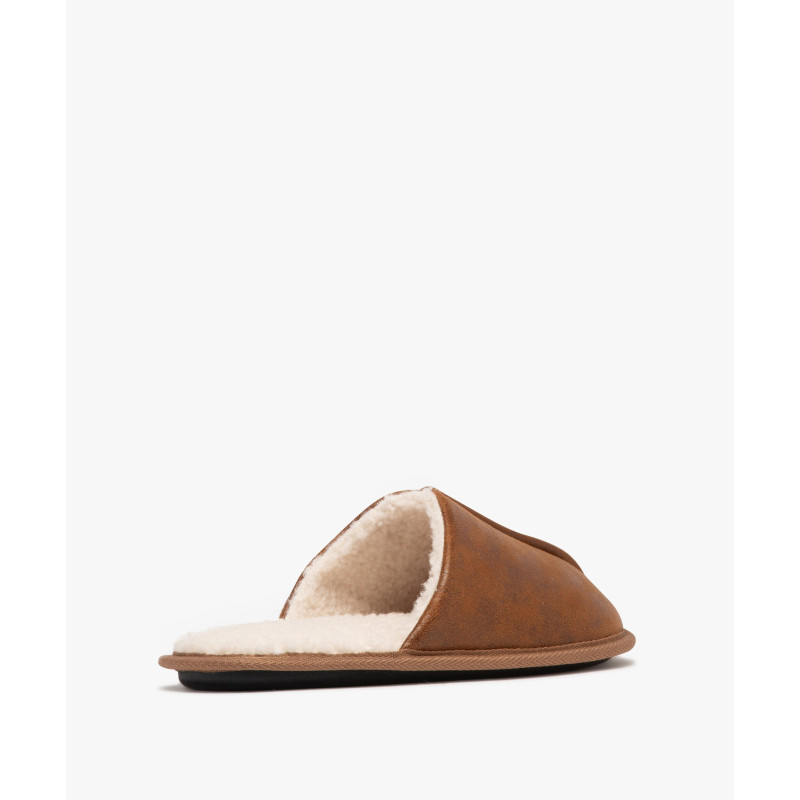 Chaussons homme mules fourrées sherpa