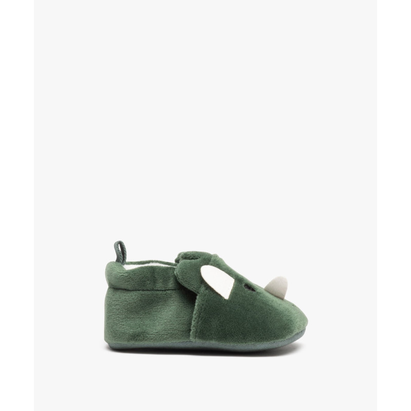 Chaussons de naissance en velours avec détails rhinocéros