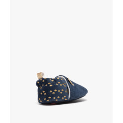 Chaussons de naissance bébé fille en forme de chat et à petits pois