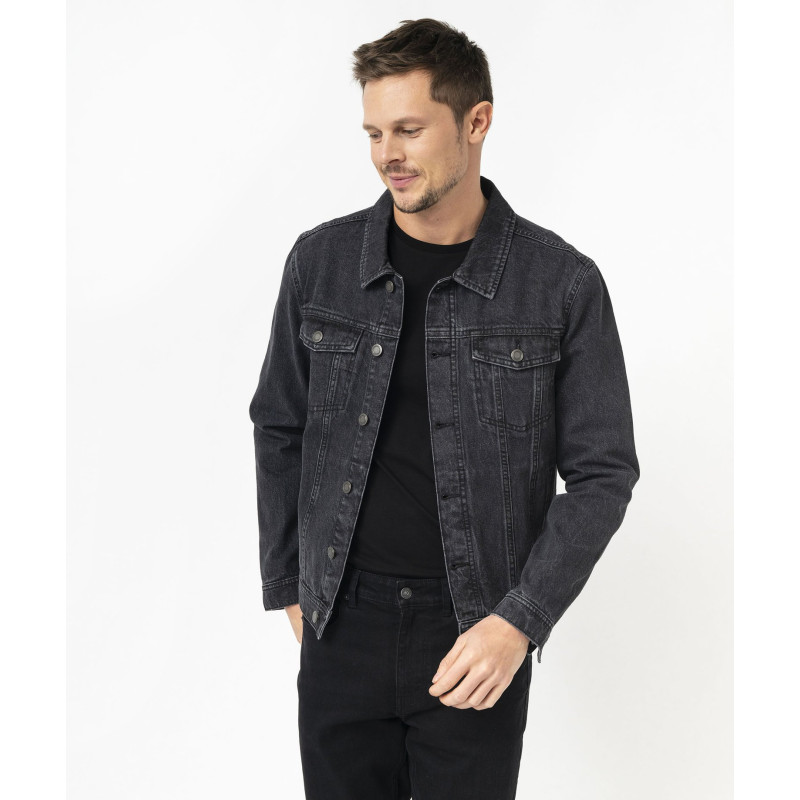 Veste en jean coupe droite homme