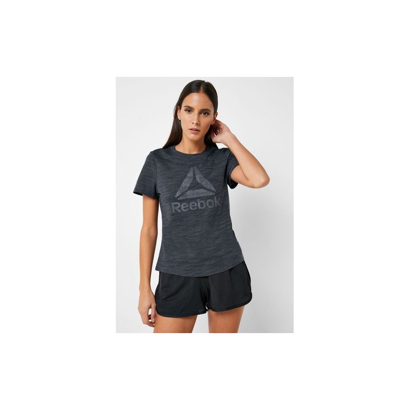 T-Shirt Manches Courtes Femme Reebok El Marble Logo Tee